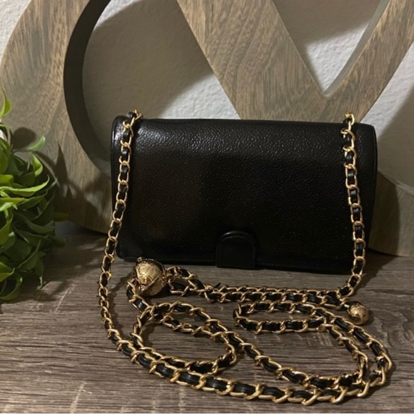 Chanel Pearl Crush Style Wallet Chain Adjustable Crossbody Gold Caviar - Picture 4 of 13